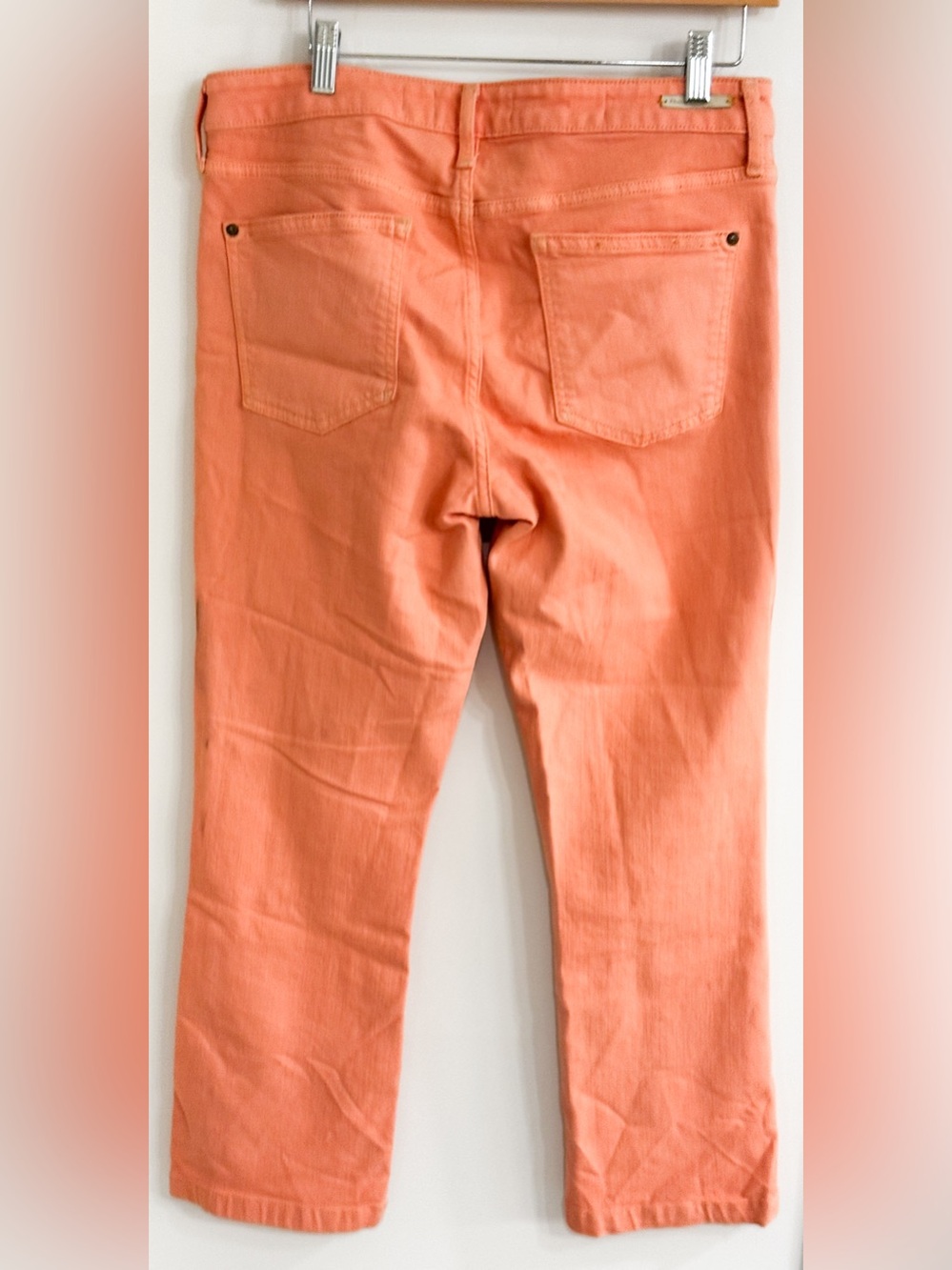 Pilcro Coral-Peach Cropped Skinny Jeans Stet Fit Sz 31 - Picture 2 of 8